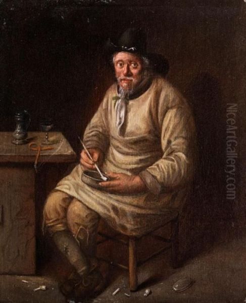 Alter Mann Mit Meerschaumpfeife Oil Painting by Quiringh Gerritsz. van Brekelenkam