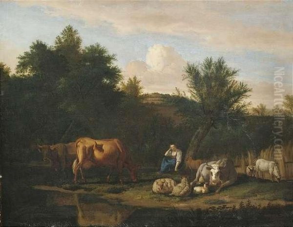 Abendliches Hirtenidyll by Adrian Van De Velde