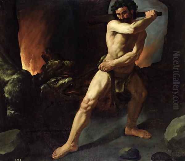 Hercules and Cerberus, c.1634 Oil Painting by Francisco De Zurbaran