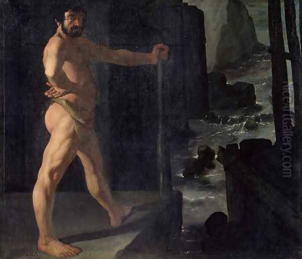 Hercules Changing the Course of the River Alpheus Oil Painting by Francisco De Zurbaran