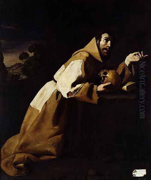 St. Francis in Meditation, 1639 Oil Painting by Francisco De Zurbaran