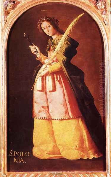 St. Apolonia, Oil on canvas, 113 x 66 cm, Musée du Louvre, Paris Oil Painting by Francisco De Zurbaran