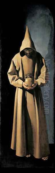 St. Francis Contemplating a Skull Oil Painting by Francisco De Zurbaran