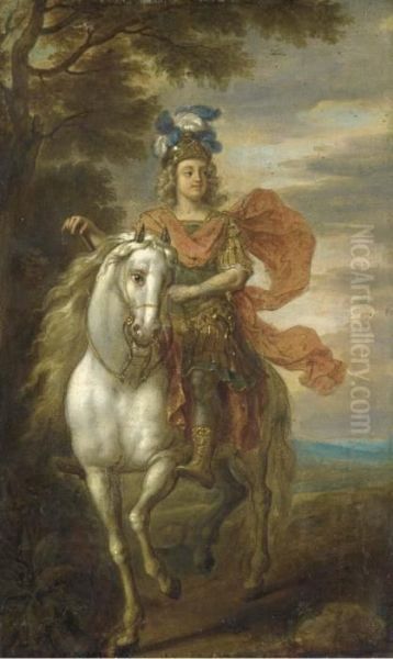 An Equestrian Portrait Oil Painting by Adam Frans van der Meulen