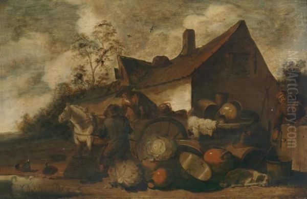 Leaving For The Market Oil Painting by Adriaen Lievensz van der Poel