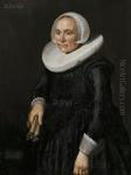 Portrait Of A Woman In A White Ruff Oil Painting by Hendrick Van Vliet