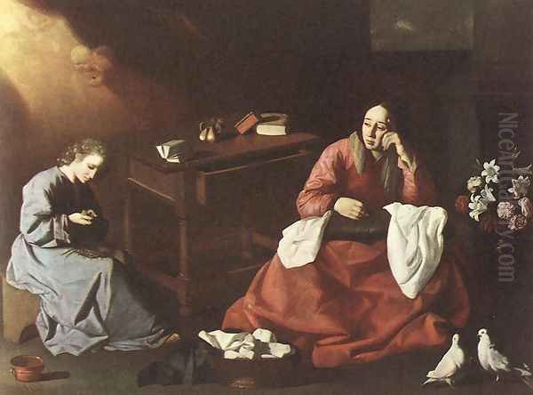 The House of Nazareth c. 1630 Oil Painting by Francisco De Zurbaran