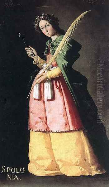 St Apolonia Oil Painting by Francisco De Zurbaran