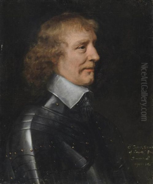 Portrait Of Sir James Hamilton Of Bancrieff (?), Bust-length, In Armour Oil Painting by Sir Anthony Van Dyck