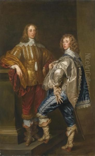 Double Portrait Of Lord John 
Stuart (1621-1644) And Lord Bernard Stuart, Later Earl Of Lichfield 
(1622-1645) Oil Painting by Sir Anthony Van Dyck