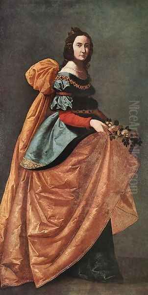 St Casilda of Burgos 1638-42 Oil Painting by Francisco De Zurbaran