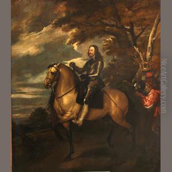 Charles I On Horseback Oil Painting by Sir Anthony Van Dyck