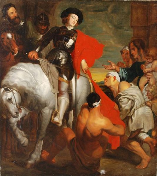 Saint Martin Dividing His Cloak Oil Painting by Sir Anthony Van Dyck