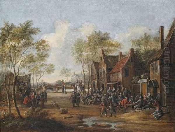 Buntes Treiben Auf Einer Dorfkirmes Oil Painting by Barend Gael or Gaal