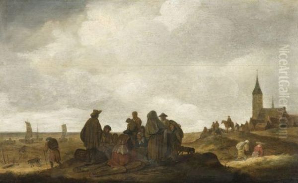 Littoral Anime Oil Painting by Jan van Goyen