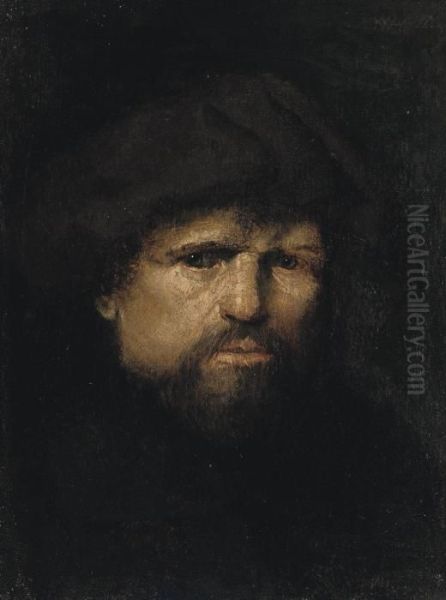 A Tronie Of A Bearded Man In A Hat Oil Painting by Nicolaes Van Haften