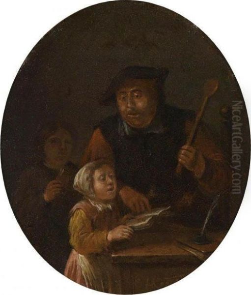 The Singing Lesson Oil Painting by Maarten Van Heemskerck