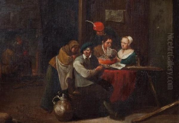 Escena De Taberna Oil Painting by Matheus van Helmont