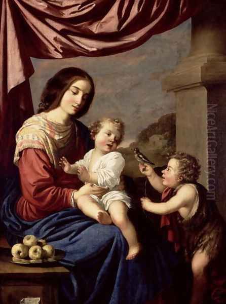 Madonna and Child with the Infant St. John, c.1658 Oil Painting by Francisco De Zurbaran