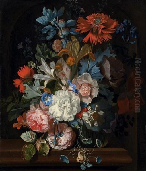 Blumenstillleben Oil Painting by Jan Van Huysum