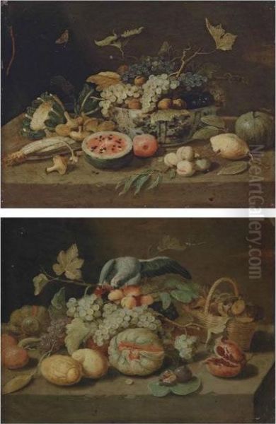 I Grapes And Walnuts Oil Painting by Jan van Kessel