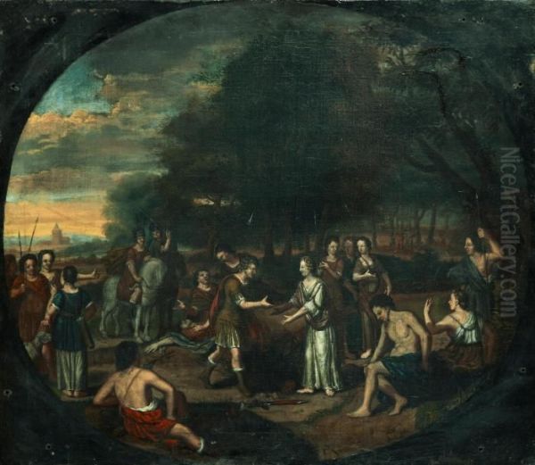 Det Kalydoniska Vildsvinet Oil Painting by Willem Van Kessel