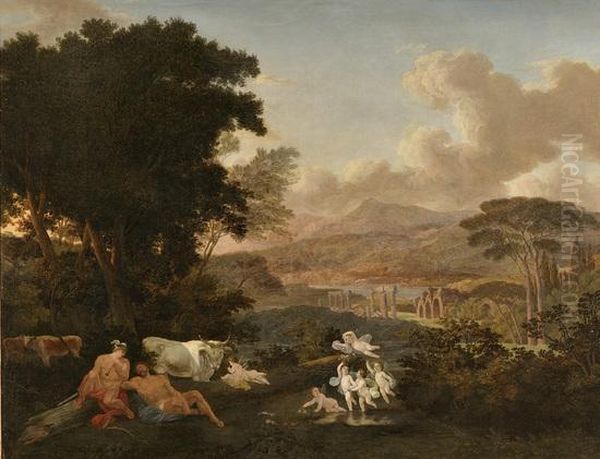 Paesaggio Con Mercurio E Argo Oil Painting by Hendrik Frans Van Lint