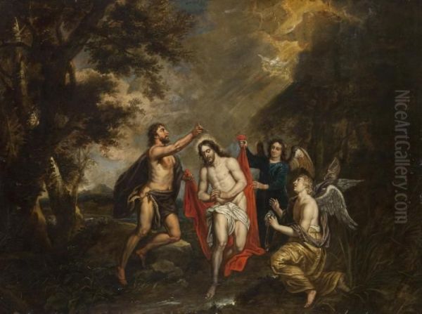 Battesimo Di Cristo Oil Painting by Pieter van Lint