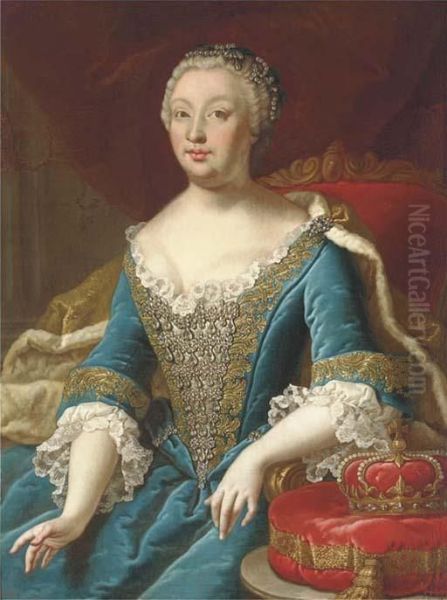 Portrait Of Maria Theresa Oil Painting by Ircle Of Martin Van Mytens