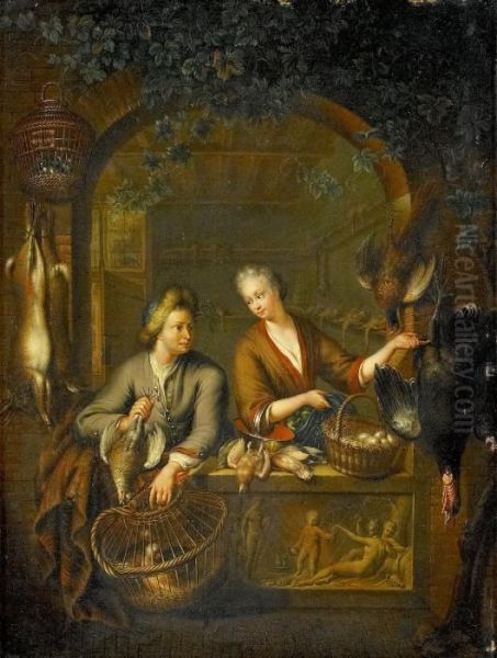 Handelsboden Oil Painting by Frans van Mieris