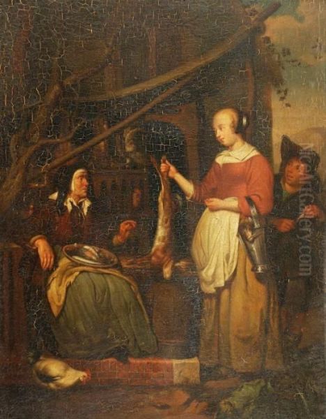 The Poultry Seller Oil Painting by Frans van Mieris