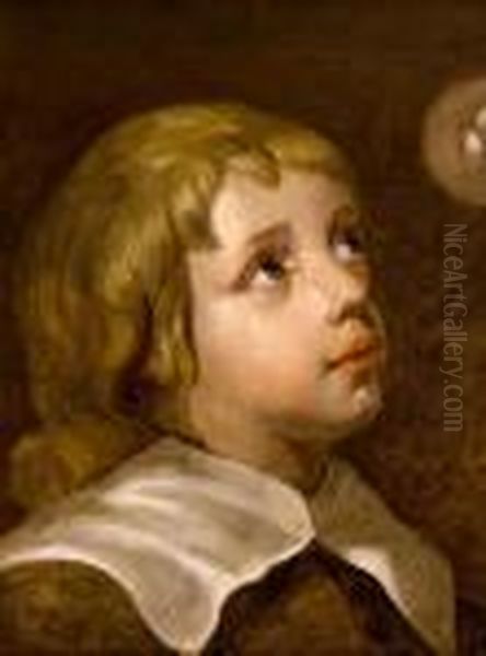 Petit Garcon Aux Bulles De Savon, Fragment Oil Painting by Jacob Cornelisz Van Oostsanen