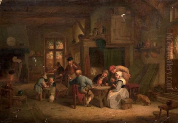 Reunion De Buveurs Oil Painting by Adriaen Jansz. Van Ostade