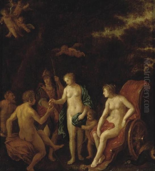 The Judgement Of Paris Oil Painting by Cornelis Van Poelenburch