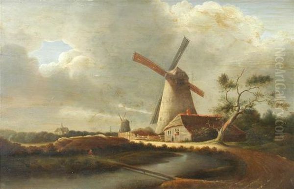 Landscape With Windmill Oil Painting by Jacob Van Ruisdael