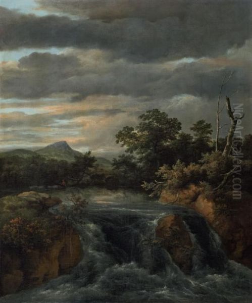 Waldlandschaft Mit Wasserfall Oil Painting by Jacob Van Ruisdael