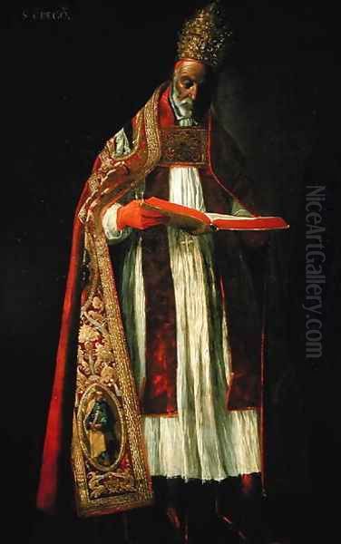 St. Gregory the Great (c.540-604) Oil Painting by Francisco De Zurbaran