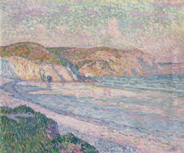 Plage A Morgat Oil Painting by Theo van Rysselberghe