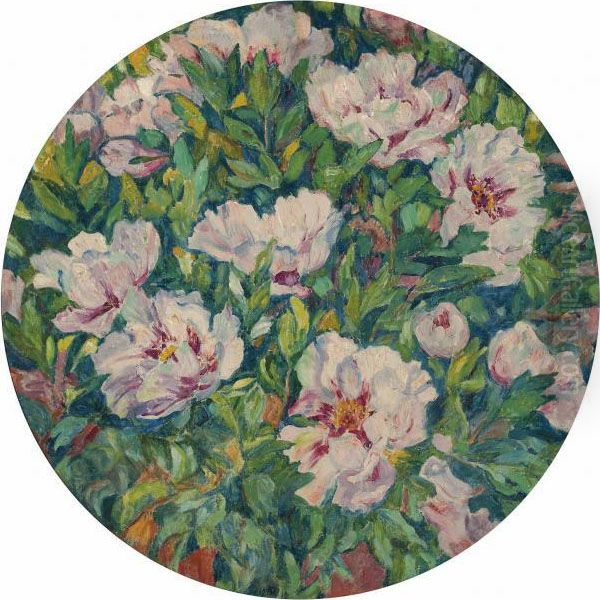 Pivoines Oil Painting by Theo van Rysselberghe