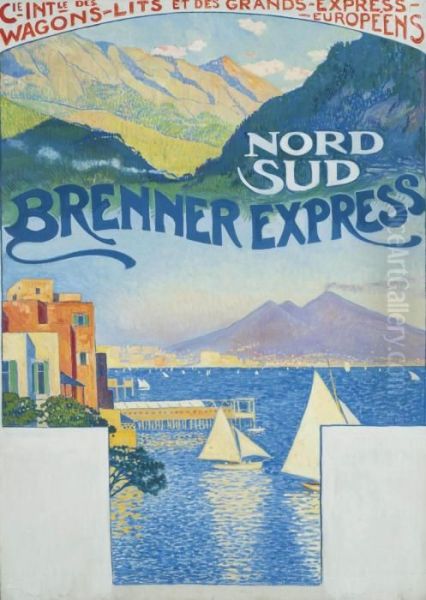 Nord-sud Brenner Express Titre 'nord Sud Brenner Express' Oil Painting by Theo van Rysselberghe