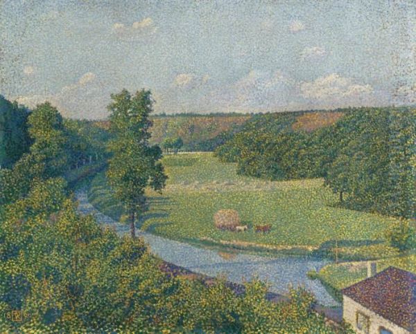 La Vallee De La Sambre Oil Painting by Theo van Rysselberghe