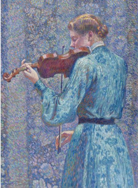 Marie-anne Weber Au Violon Alto Oil Painting by Theo van Rysselberghe