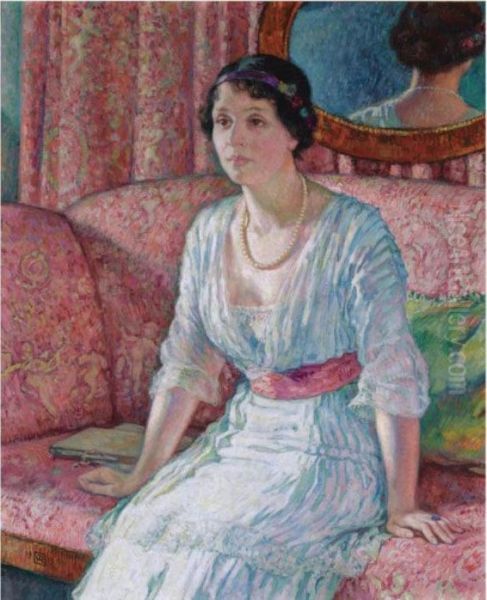 Portrait De Mme Margareta Von Kuhlmann-stumm Oil Painting by Theo van Rysselberghe