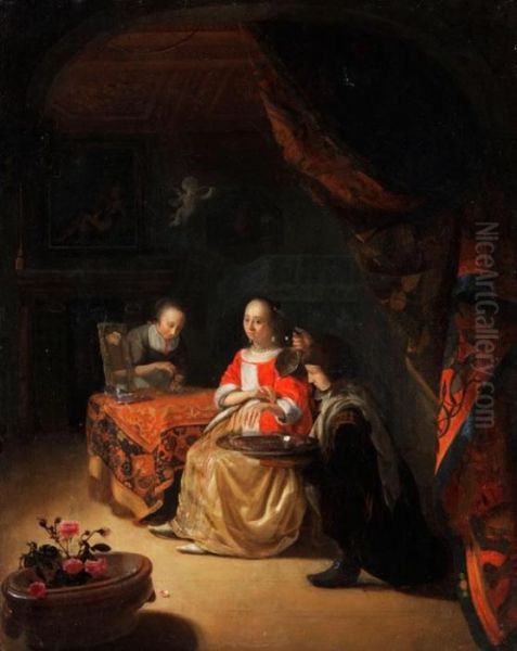 Junge Dame Beim Aderlass Oil Painting by Godfried Schalcken