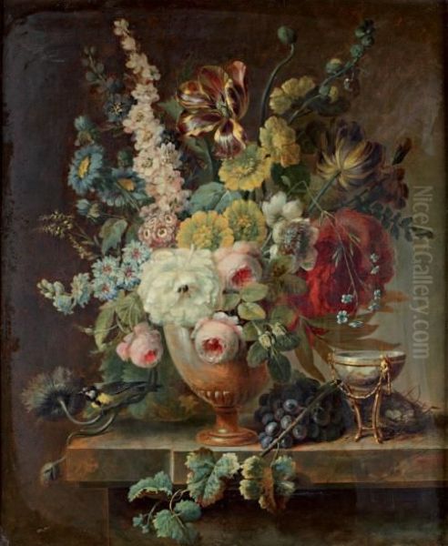 Bouquet De Fleurs Dans Un Vase Oil Painting by Cornelis van Spaendonck