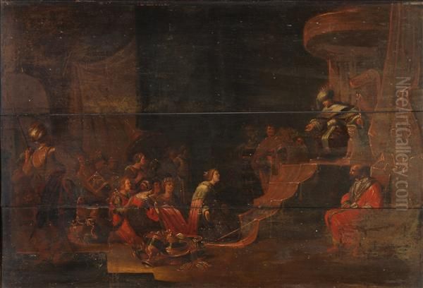 The Continence Of Scipio Oil Painting by Rombout Van Troyen