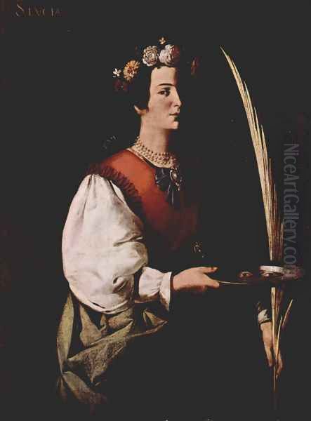 St. Lucia Oil Painting by Francisco De Zurbaran