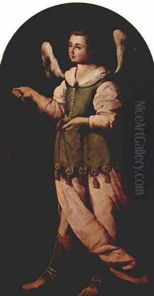 Angel with incense vessel 2 Oil Painting by Francisco De Zurbaran