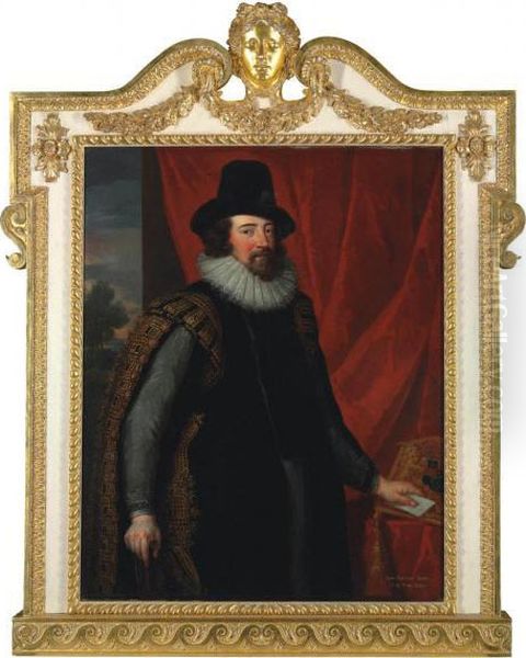 Portrait Of Sir Francis Bacon Oil Painting by John Vanderbank