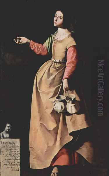 St. Rufina from Sevilla Oil Painting by Francisco De Zurbaran